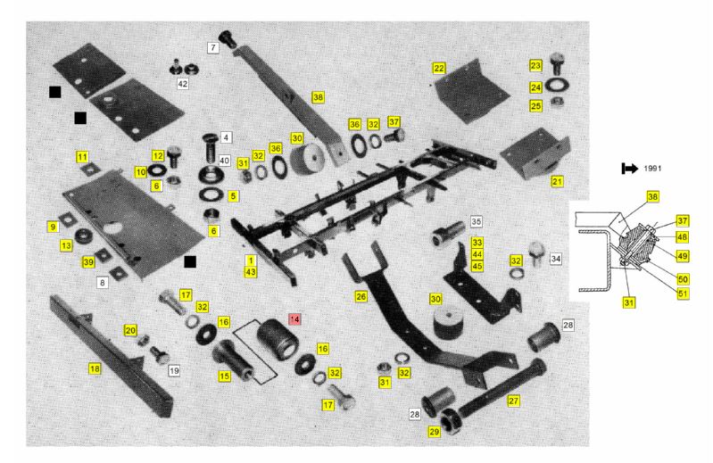 multicar-m25-kopfbolzen-schwenklager-fahrerhaus-m11542-_1 Multicar M25 Rahmen Motoraufhängung Bodenblech