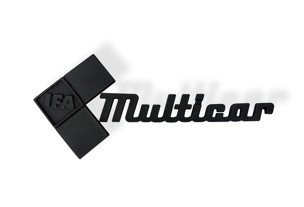 Multicar M24 M25 Schriftzug / Emblem (Kunststoff), Replik Multicar M24 M25 Schriftzug / Emblem (Kunststoff), Replik