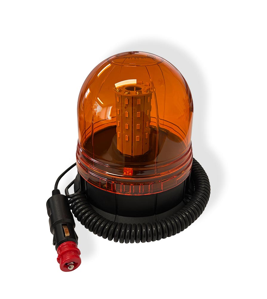 LED Rundumleuchte / Signalleuchte mit Magnetfuss klar/orange - 3 Funktionen