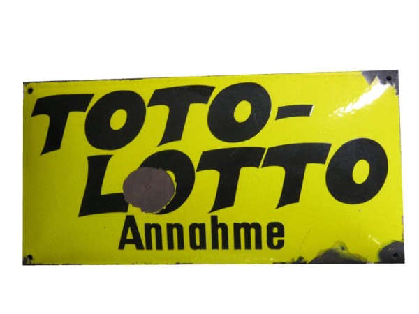 &quot;Toto Lotto Annahme&quot; Emaille Schild
